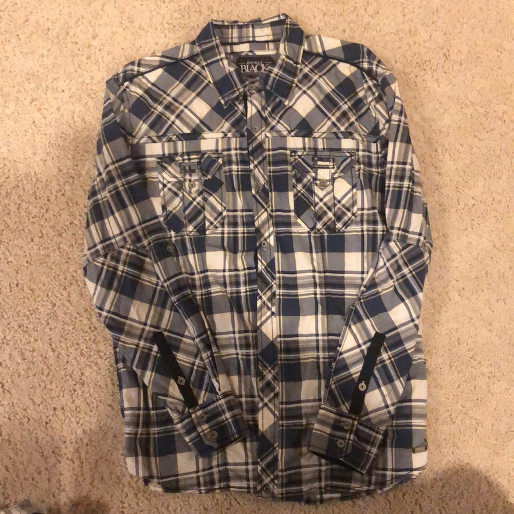 Buckle Black Button Down Long Sleeve